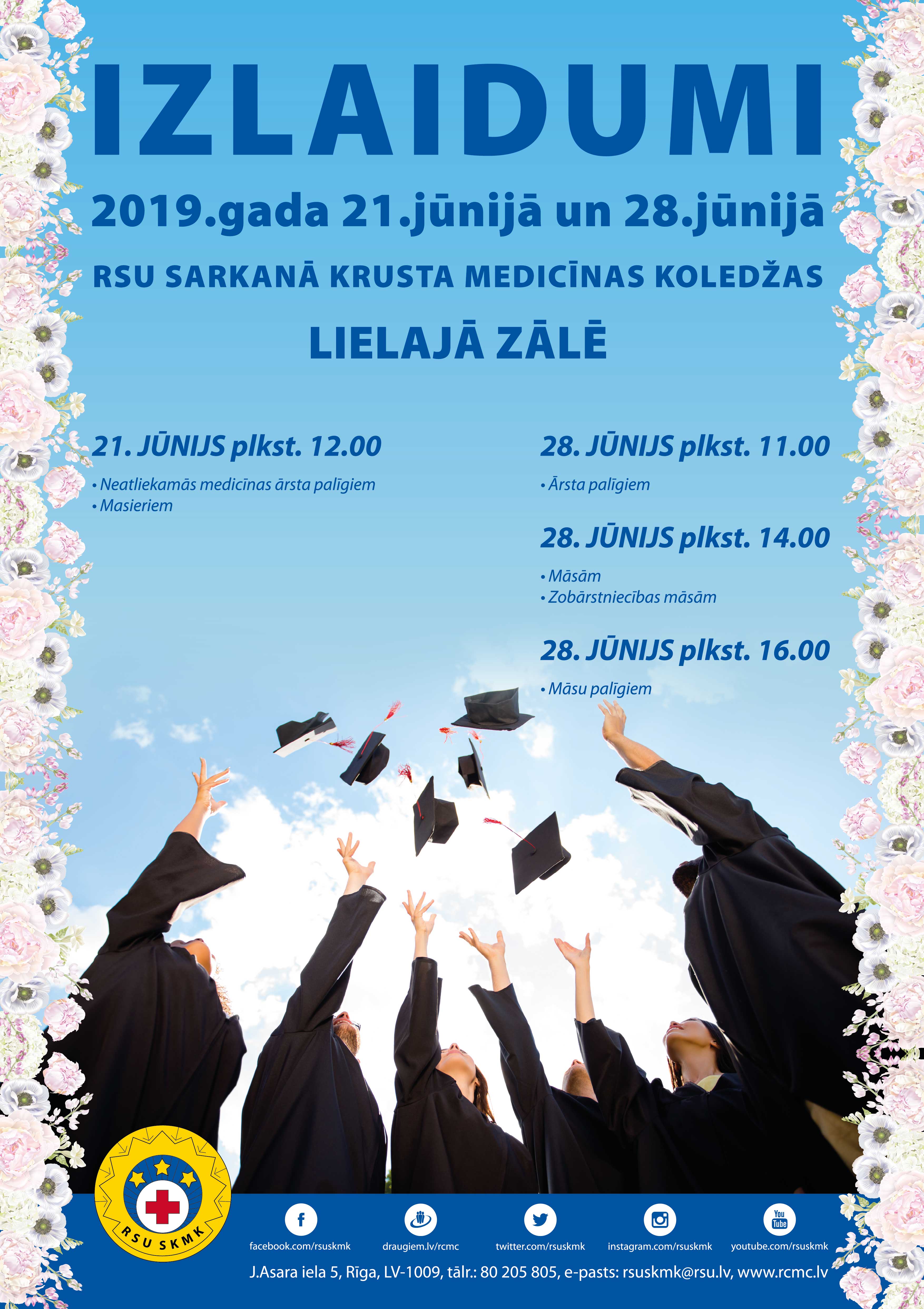 Rīt tiekamies ārsta palīgu, māsu, zobārstniecības māsu un māsas palīgu izlaidumos!