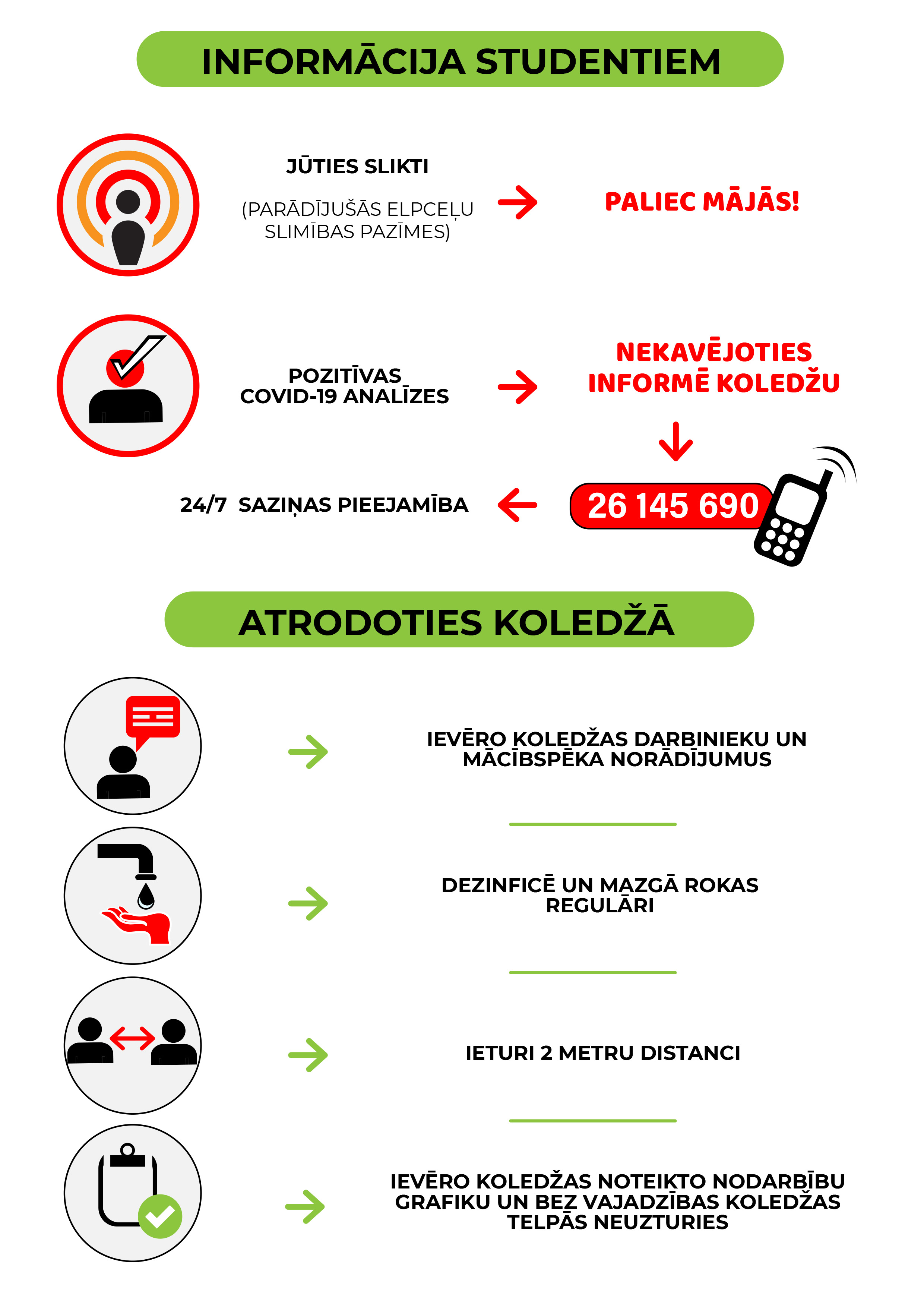 Piesardzības pasākumi Covid-19 infekcijas izplatības ierobežošanai